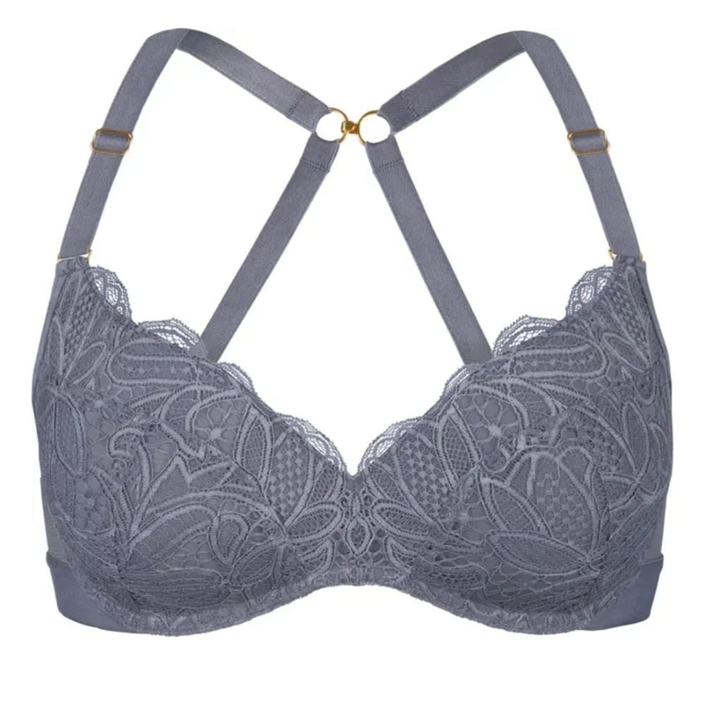 Lively Lace wireless push-up T-Shirt Bra Smoke gray 34C - Picture 3 of 5